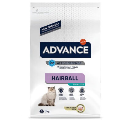 2x3kg Advance Sterilized Hairball száraz macskatáp - Kisállat kiegészítők webáruház - állateledelek