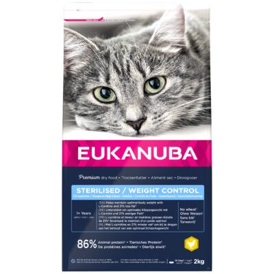 3x2kg Eukanuba Sterilised / Weight Control Adult száraz macskatáp - Kisállat kiegészítők webáruház - állateledelek