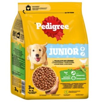 3x3kg Pedigree Junior szárnyas & zöldség száraz kuytaeledel - Kisállat kiegészítők webáruház - állateledelek
