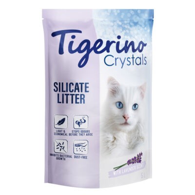 3x5 liter Tigerino Crystals Lavender macskaalom - Kisállat kiegészítők webáruház - állateledelek