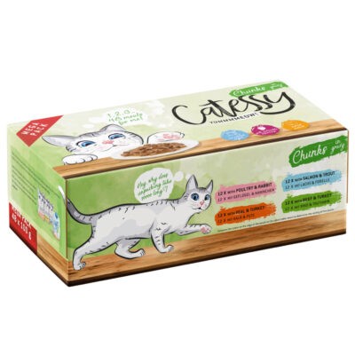 96x100g Vegyes csomag Catessy falatok szószban nedves macskatáp - Kisállat kiegészítők webáruház - állateledelek