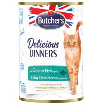 24x400g Butcher's Delicious Dinners tengeri hal nedves macskatáp - Kisállat kiegészítők webáruház - állateledelek