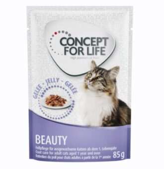24x85g Concept for Life Beauty nedves macskatáp aszpikban - Kisállat kiegészítők webáruház - állateledelek