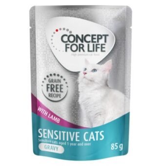 24x85g Concept for Life Sensitive Cats bárány gabonamentes nedves macskatáp szószban - Kisállat kiegészítők webáruház - állateledelek