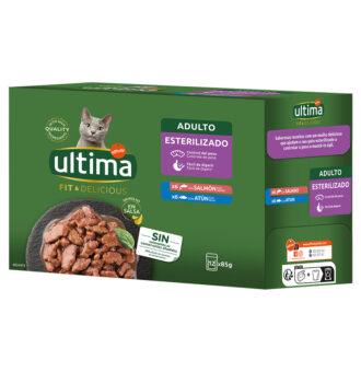 96x85g Ultima Cat Fit & Delicious lazac & tonhal  nedves macskatáp 20% kedvezménnyel! - Kisállat kiegészítők webáruház - állateledelek