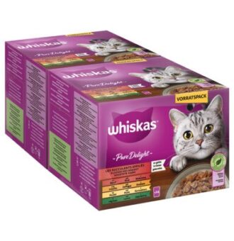 48x85g Whiskas 1+ Adult PURE DELIGHT klasszikus raguválogatás nedves macskatáp - Kisállat kiegészítők webáruház - állateledelek