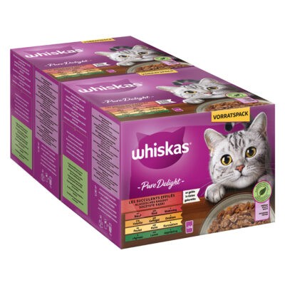 48x85g Whiskas 1+ Adult PURE DELIGHT klasszikus raguválogatás nedves macskatáp - Kisállat kiegészítők webáruház - állateledelek