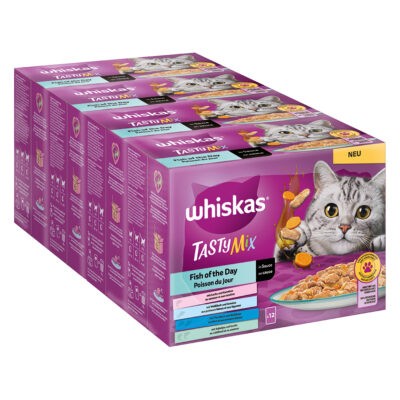 48x85g Whiskas Tasty Mix hal minden napra szószban nedves macskatáp - Kisállat kiegészítők webáruház - állateledelek