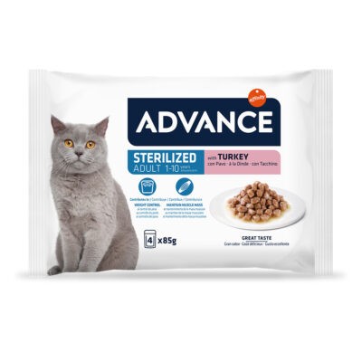 52x85g Advance Feline Sterilized pulyka nedves macskatáp - Kisállat kiegészítők webáruház - állateledelek