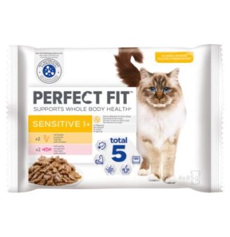 52x85g Perfect Fit Sensitive nedves macskatáp Mix: csirke & lazac - Kisállat kiegészítők webáruház - állateledelek