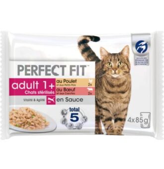 52x85g Perfect Fit Sterile Adult 1+ marhahús & csirke nedves macskatáp - Kisállat kiegészítők webáruház - állateledelek