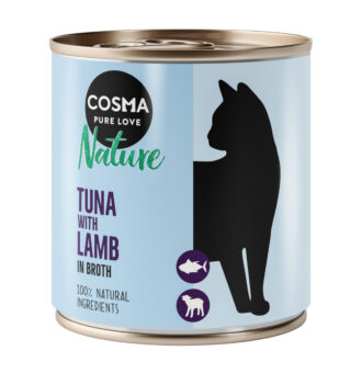 6x280g Cosma Nature nedves macskatáp-tonhal & bárány - Kisállat kiegészítők webáruház - állateledelek