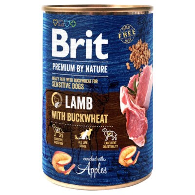 6x400g  Brit Premium by Nature gazdaságos csomag nedves kutyatáp - Bárány hajdinával - Kisállat kiegészítők webáruház - állateledelek