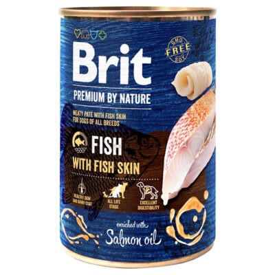 6x400g  Brit Premium by Nature gazdaságos csomag nedves kutyatáp - Hal halbőrrel - Kisállat kiegészítők webáruház - állateledelek