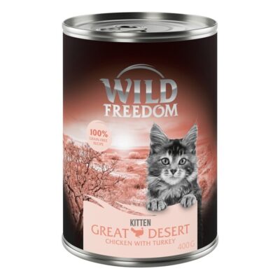 12x400g Wild Freedom Kitten Great Desert - pulyka & csirke nedves macskatáp - Kisállat kiegészítők webáruház - állateledelek