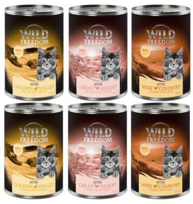 12x400g Wild Freedom Kitten nedves macskatáp vegyesen - Kisállat kiegészítők webáruház - állateledelek