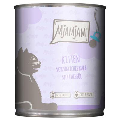 24x200g MjAMjAM Kitten gazdaságos csomag - Finom borjú lazacolajjal nedves macskatáp - Kisállat kiegészítők webáruház - állateledelek