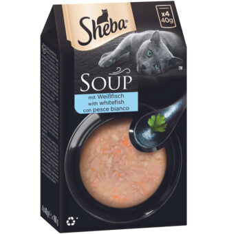 40x40g Sheba Classic Soup fehér hal tasakos nedves macskatáp - Kisállat kiegészítők webáruház - állateledelek