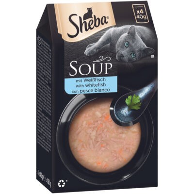 40x40g Sheba Classic Soup fehér hal tasakos nedves macskatáp - Kisállat kiegészítők webáruház - állateledelek