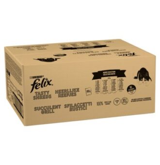 80x80g Felix "Tasty Shreds" tasakos nedves macskatáp vegyes válogatás - Kisállat kiegészítők webáruház - állateledelek