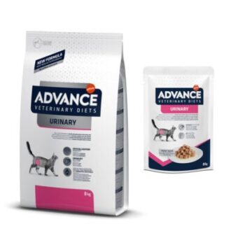 8kg Advance Veterinary Diets Urinary száraz macskatáp+12x85g Urinary nedves macskatáp akciósan - Kisállat kiegészítők webáruház - állateledelek