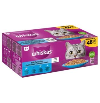 48x85g Whiskas 1+  halválogatás aszpikban nedves macskatáp - Kisállat kiegészítők webáruház - állateledelek