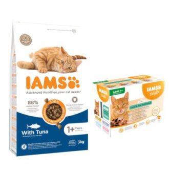 IAMS for Vitality Sensitive Digestion Adult & Senior pulyka - Adult Cat tonhal 6 kg +  Szószban (12 x 85 g) - Kisállat kiegészítők webáruház - állateledelek