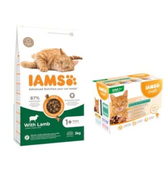 IAMS for Vitality Sensitive Digestion Adult & Senior pulyka -Adult bárány 6 kg + Szószban (12 x 85 g) - Kisállat kiegészítők webáruház - állateledelek