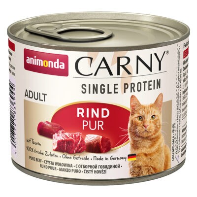 12x200g animonda Carny Single Protein Adult nedves macskatáp- Marha pur - Kisállat kiegészítők webáruház - állateledelek