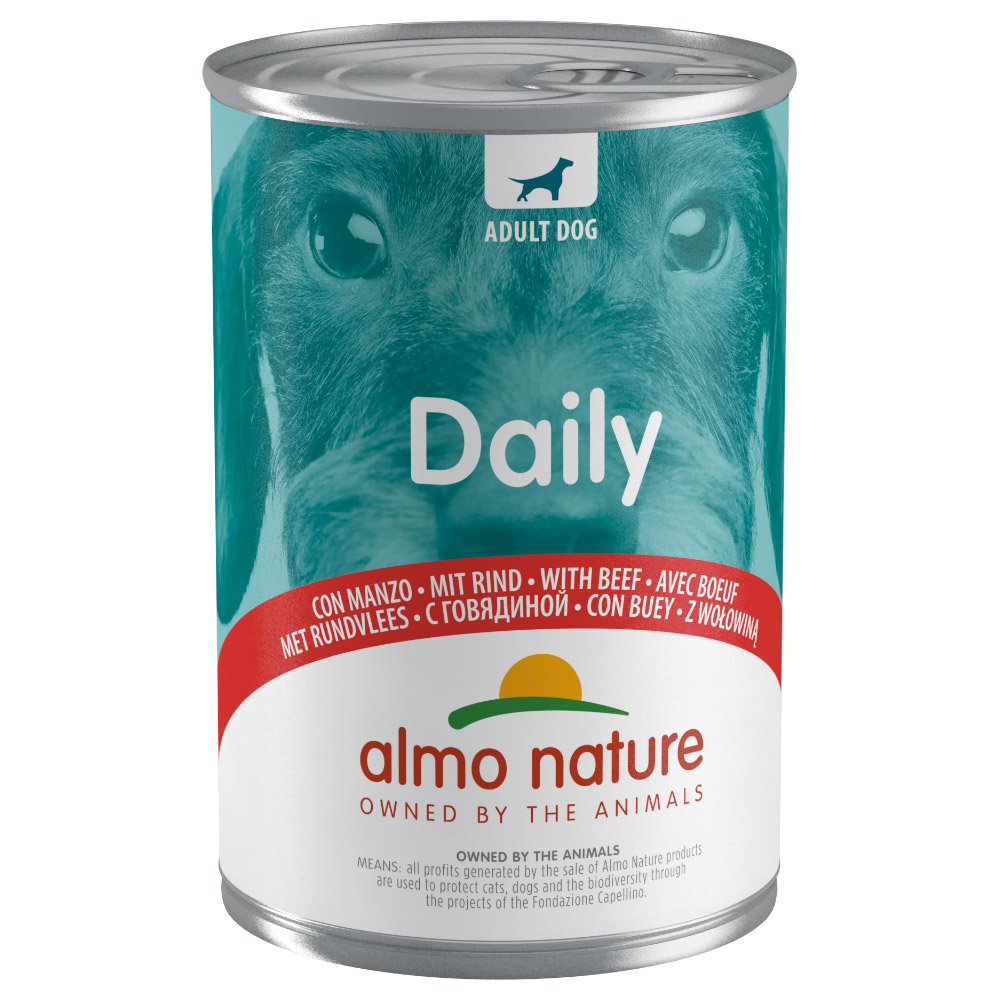 12x400g Almo Nature Daily marhahús nedves kutyatáp - Kisállat kiegészítők webáruház - állateledelek