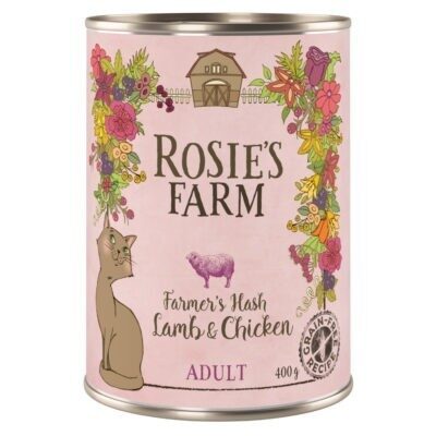 12x400g Rosie's Farm Adult Bárány & csirke nedves macskatáp - Kisállat kiegészítők webáruház - állateledelek