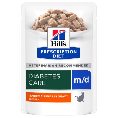 24x85g Hill's Prescription Diet m/d csirke macskatáp - Kisállat kiegészítők webáruház - állateledelek