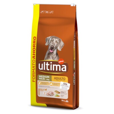 2x18kg Ultima Medium/Maxi Adult csirke & rizs száraz kutyatáp - Kisállat kiegészítők webáruház - állateledelek