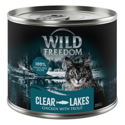 24x200g Wild Freedom Clear Lakes - pisztráng & csirke nedves macskatáp - Kisállat kiegészítők webáruház - állateledelek