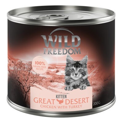 24x200g Wild Freedom Kitten "Wild Desert" - pulyka & csirke nedves macskatáp - Kisállat kiegészítők webáruház - állateledelek