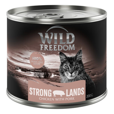 24x200g Wild Freedom Strong Lands - sertés & csirke nedves macskatáp - Kisállat kiegészítők webáruház - állateledelek