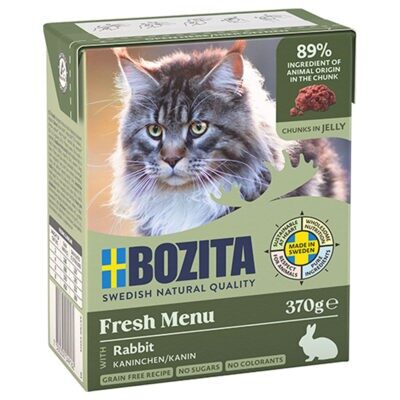24x370g Bozita falatoknedves macskatáp- Nyúl aszpikban - Kisállat kiegészítők webáruház - állateledelek
