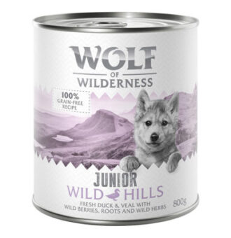 6x800g Little Wolf of Wilderness Blue River Junior kutyatáp - Csirke & lazac - Kisállat kiegészítők webáruház - állateledelek