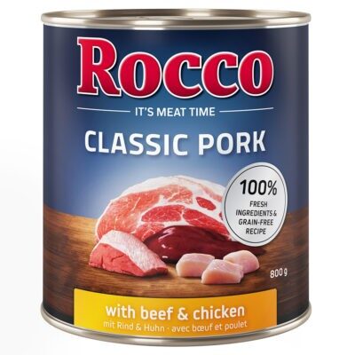 24x800g Rocco Classic Pork Marha & csirke nedves kutyatáp - Kisállat kiegészítők webáruház - állateledelek