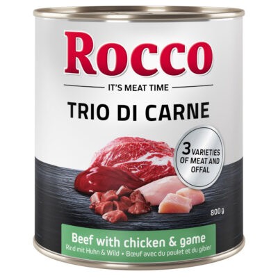 24x800g Rocco Classic Trio di Carne nedves kutyatáp - Kisállat kiegészítők webáruház - állateledelek