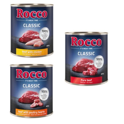 24x800g Rocco Classic nedves kutyatáp Topseller-mix: marha pur