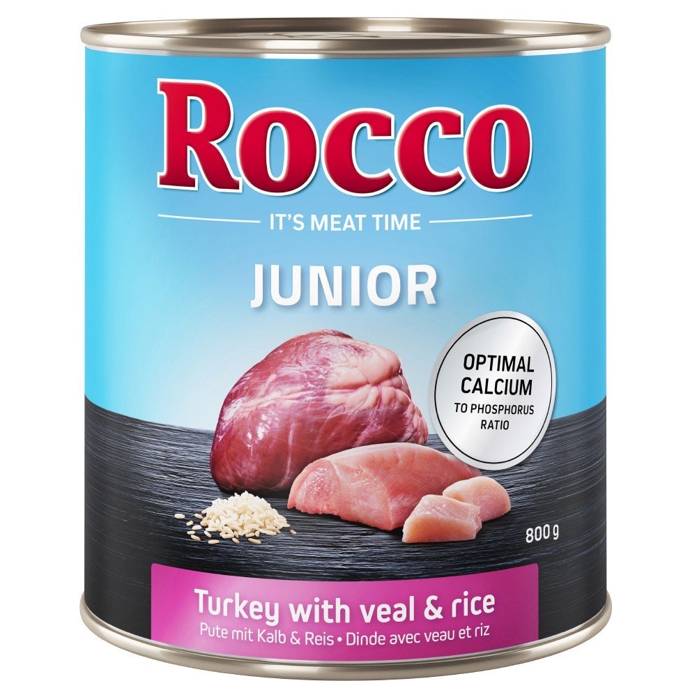 24x800g Rocco Junior nedves kutyatáp vegyesen: pulyka & borjúszív + csirkeszív - Kisállat kiegészítők webáruház - állateledelek