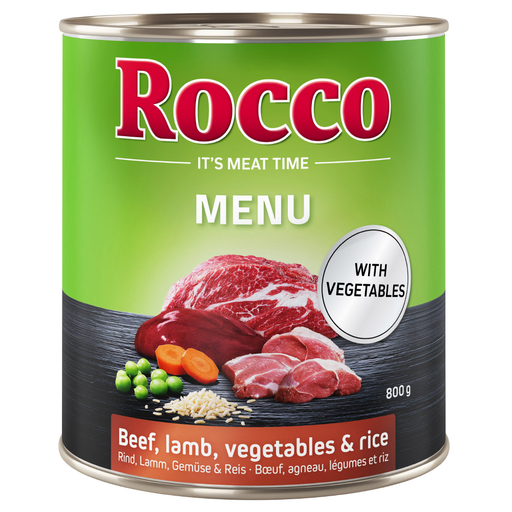 24x800g Rocco Menue marha & bárány + zöldség & rizs nedves kutyatáp - Kisállat kiegészítők webáruház - állateledelek