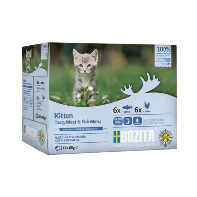24x85g Bozita falatok szószban Kitten vegyes csomag nedves macskatáp kiscicáknak - Kisállat kiegészítők webáruház - állateledelek