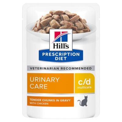 24x85g Hill's Prescription Diet c/d Multicare Urinary Care csirke macskatáp - Kisállat kiegészítők webáruház - állateledelek