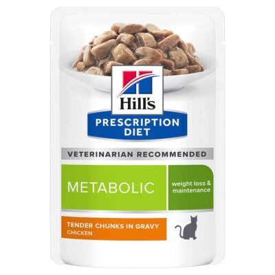 24x85g Hill´s Prescription Diet Metabolic Weight Management csirke nedves macskatáp - Kisállat kiegészítők webáruház - állateledelek