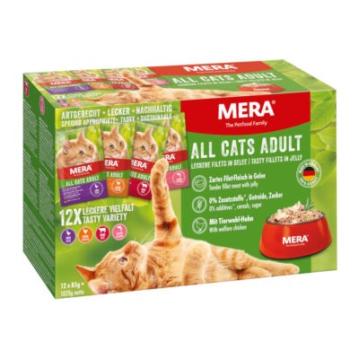 24x85g MERA Cats Adult 12 x 85 g válogatás nedves macskatáp - Kisállat kiegészítők webáruház - állateledelek