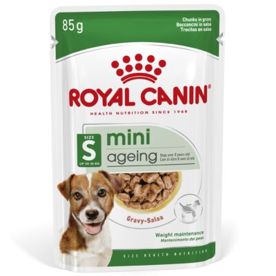 24x85g Royal Canin Mini Ageing 12+ szószban nedves kutyatáp - Kisállat kiegészítők webáruház - állateledelek