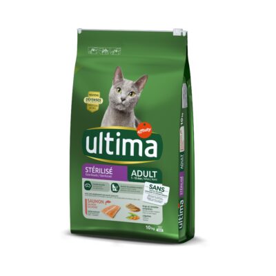 10kg Ultima Cat Sterilized lazac & árpa száraz macskatáp - Kisállat kiegészítők webáruház - állateledelek