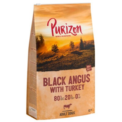 12kg Purizon Black-Angus-marha pulykával Adult - gabonamentes száraz kutyatáp új receptúrával - Kisállat kiegészítők webáruház - állateledelek